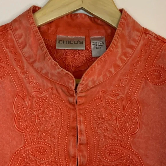 Chico’s Embellished cotton Jacket - Picture 3 of 8